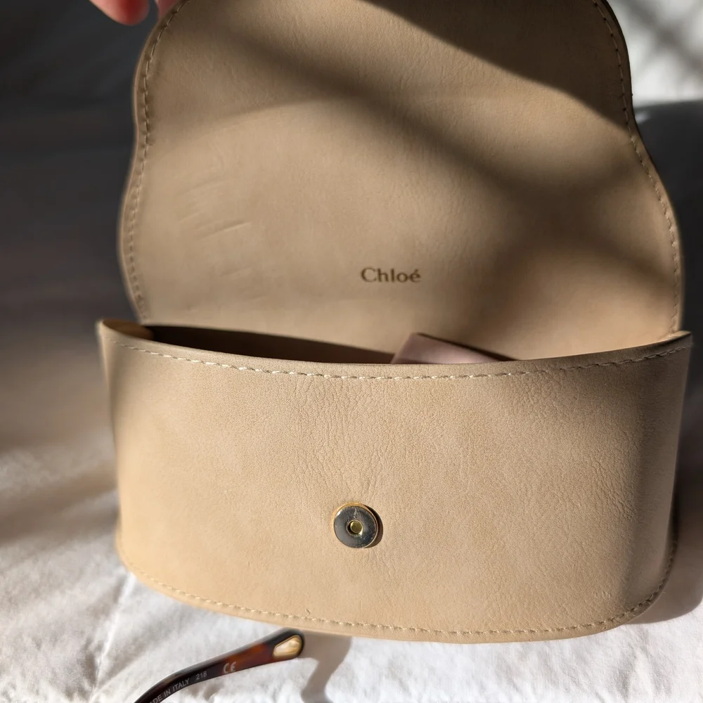Chloe Oversized Gold Frame Sunglasses with Pink Gradient Lenses